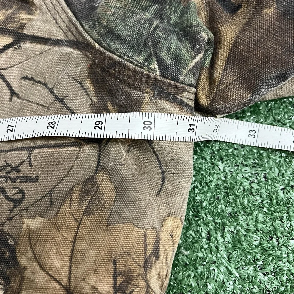 Carhartt Camo Jacket J22 1977 Mens 2XL Green Canvas Realtree Hooded Union USA